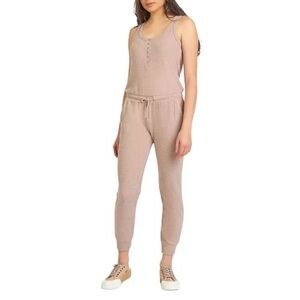 Black Tape NWT Sleeveless Jumpsuit Jogger Size Medium Cocoa Brown Drawstring